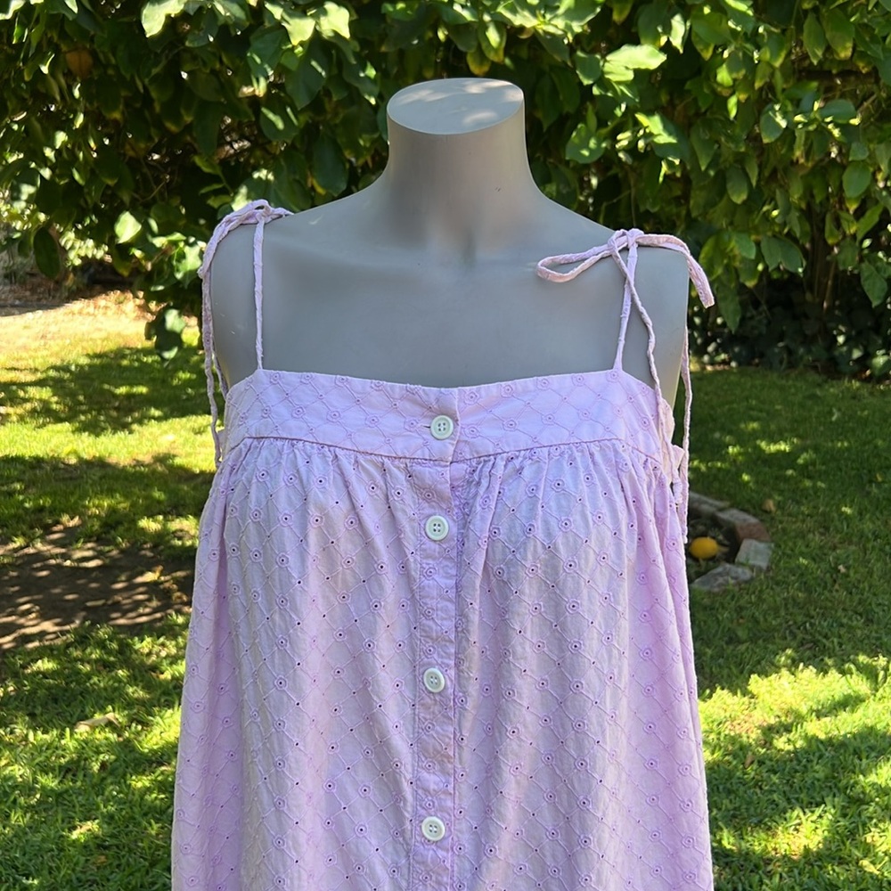 MDS Stripes Lavender Eyelet Dress Size 10 US $525 - Picture 6 of 17